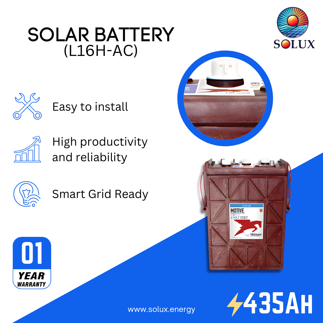 This is an image of Trojan Motive L16H-AC 435Ah Signature Flooded Deep Cycle Battery
